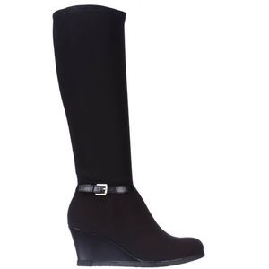 RALPH LAUREN TULA KNEE-HIGH WEDGE BOOTS